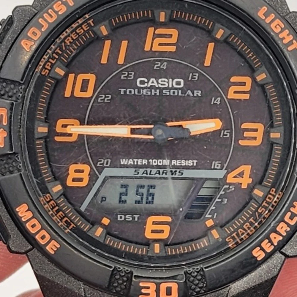 Casio 5208 AQ-S800W Light Up Tough Solar Digital Watch‎ Tested Works